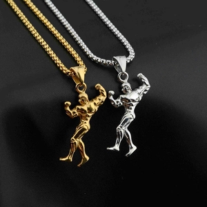 Collana con Ciondolo Uomo Bodybuilding Fitness in Acciaio Inossidabile Gioielli da Palestra Regalo di Allenamento per Uomo Donna Galvanizzato