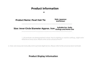 Specifiche dimensionali per elastico per capelli con perle diametro interno 5cm