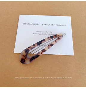 Detail of French vintage tortoise shell hair clip with gold France Handmade lettering