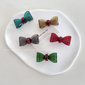 Mini Bowknot Hair Clips For Women Acetate Small Duckbill Clip Korean Style Sweet Side Fringe Hairpin Accessories