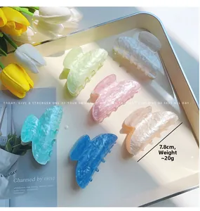 Pack de 6 pinzas para el pelo de 7,8 cm en tonos pastel con textura de mármol