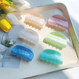 Pinza para el Cabello de Estilo Coreano para Mujer Hecha de Acrílico con Textura de Mármol Diseño Simple y Elegante para Peinados Diarios
