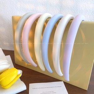 Thick sponge headband set in six macaron colors for a high top hair styling look