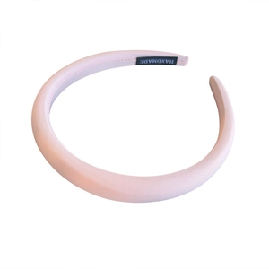 Sweet light pink padded sponge headband with handmade label for women hair styling