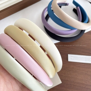 Cerchietto Imbottito in Spugna e Tessuto di Raso Stile Coreano per Donna Tinta Unita Accessori per Capelli alla Moda