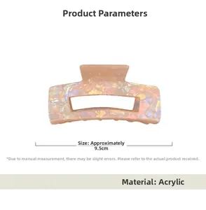 Makroaufnahme einer 9,5cm schillernden Haarklammer aus Acryl mit Perlmutt-Marmor-Textur