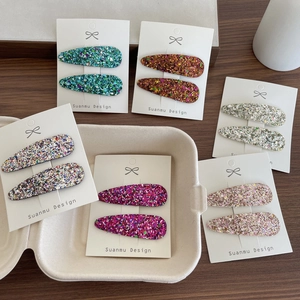 Lot de 12 barrettes à cheveux scintillantes à paillettes pour filles sur cartes