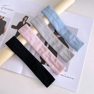Non-Slip Sports Headband Unisex Yoga Fitness Sweat Wicking Ribbed Knitted Breathable Nylon Spandex Athletic Running Hair Band