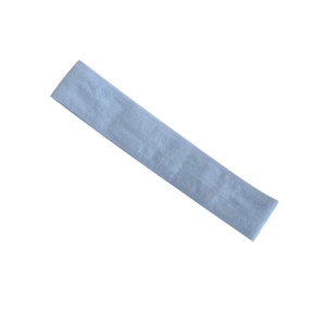 Breathable light blue elastic sports headband with ribbed texture for yoga and fitness