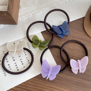 Five-color set of acetic acid butterfly hair rings with elastic handmade bands