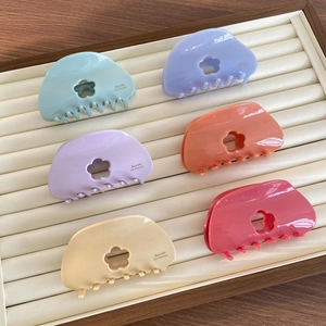 Lot de 6 pinces à cheveux à fleurs évidées aux tons macaron sur plateau velours