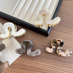 Acetate Wave Hair Claw Clip Small Simple Elegant Shark Clip For Women Girls Thin Hair Half Tie Ponytail Styling Accessories