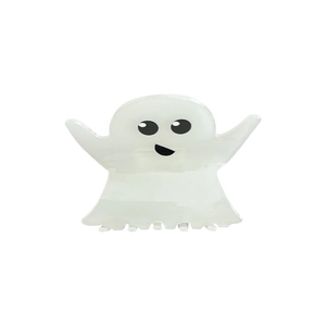 Polished white acetate ghost hair claw clip for Halloween party hairstyle accessory