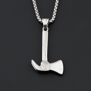 Collana con Ciondolo a Forma di Ascia Martello in Acciaio Inossidabile Hip Hop Esagramma Stella di David Punk Rock Catena per Uomo Donna