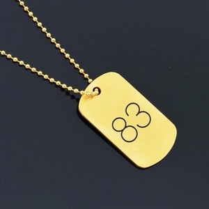 Stainless Steel Number 83 Tag Pendant Necklace For Men Women Brushed Gold Plated Ball Chain Hip Hop Personalized Jewelry