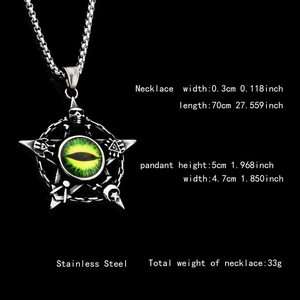 Gothic Pentagram Pentacle pendant with eye of providence on black background
