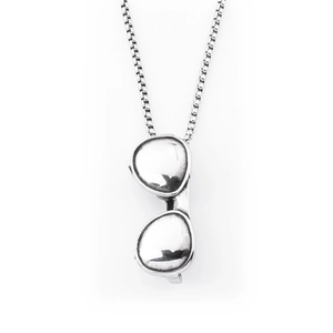 Collier avec pendentif lunettes d'aviateur hip hop et chaîne à mailles carrées
