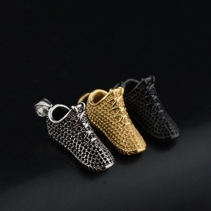 Collar con Colgante de Zapatilla de Acero Inoxidable Hip Hop Streetwear Moderno Retro Zirconia Joyería para Hombres Mujeres