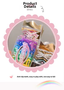 Close-up of colorful elastic hair bands in a crown box with anti-slip design