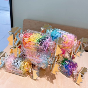 Colorful high elasticity hair bands for kids in creative candy shaped packaging box