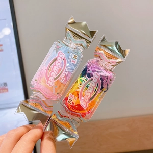 Colorful candy-shaped high elasticity hair ties set for girls in portable jelly colors