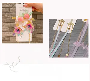 Détails de rubans papillon et de pendentifs pêche pour accessoires de cheveux de fille