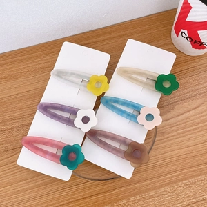 Sweet Acetate Flower Hair Clip Cute Marble Pattern Duckbill Clip Waterdrop Hollow Side Hairpin Fashion Hair Accessories For Girls Women