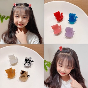 Lindas pinzas para el cabello de gato en acetato para niñas con patrones de mármol