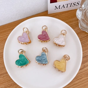 Mini Pinces à Cheveux Étoile Coeur en Alliage Avec Texture Marbre Petites Pinces à Cheveux Pour Femmes Filles Accessoires