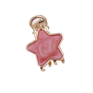 Pince à cheveux étoile en marbre rose avec cadre doré pour un style féminin doux