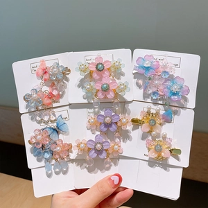Chinese Stijl Hanfu Haaraccessoires Voor Meisjes Hars Bloem Vlinder Kwastje Haarclips Kinderen Zoete Fee Haarnaald Sieraden