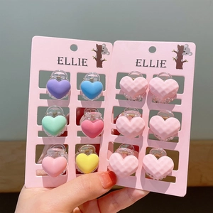 Mini-Haarklammern in Herzform, matte Farben und gestepptes Pink für Mädchen und Frauen