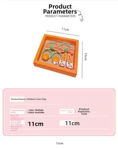 Orange kids hair accessory set including bow ties and cherry clips in a 11cm display box