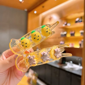 Set di mollette per capelli in resina con simpatici disegni di ananas e orsetti per bimba