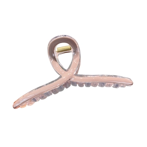 Minimalist jelly hair claw clip in matte pink resin for elegant hairstyling and hair updo