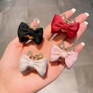 Süße Schleife Haarspange Strass Krone Hasenohren Mini Haarkralle Legierung Satin Haarnadeln Für Kinder Mädchen Mode Accessoires