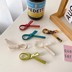 Vintage Acetate Bowknot Hair Clip Elegant Twisted Ribbon Duckbill Clip For Women Minimalist Sweet Hair Accessories Headwear