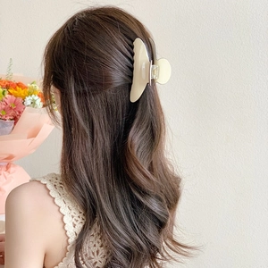 Pince à cheveux élégante blanc crème en acétate pour coiffure française