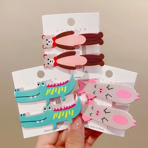 Cute 3D Cartoon Animal Duckbill Hair Clips Resin Crocodile Bear Pig Hairpin Sweet Girls Children Hair Accessories