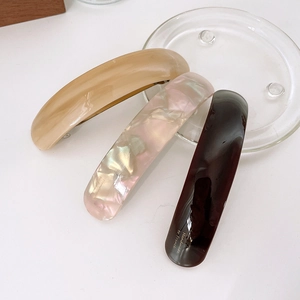 French Vintage Acetate Hair Clip Marble Texture Glossy Spring Clip Large Hair Accessories Ponytail Holder For Women