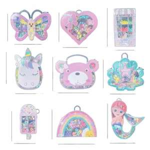 Detailed size specifications for nine shapes of kids DIY bead storage containers