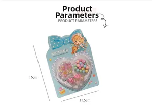 Detailed packaging dimensions 16x11.5cm for colorful DIY children's bead jewelry set