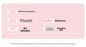 Detailed parameter card of colorful plastic DIY beads for children jewelry making kit