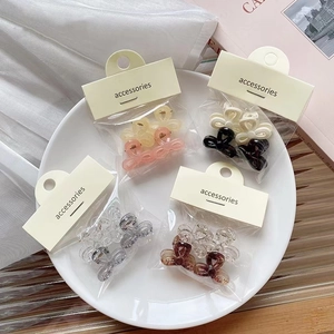 Mini Acryl Haarkralle Clips Süße Schleife Blume Geometrische Hohle Haarnadeln Für Damen Mädchen Süße Koreanische Styling Accessoires