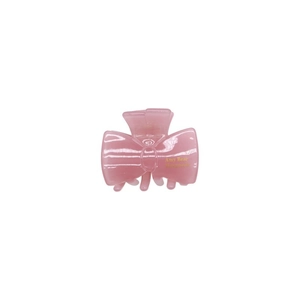 Pink jelly bow hair claw clip with Amy Bear gold lettering for elegant half-up hairstyles