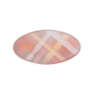 Pink geometric acrylic hair clip with gold and white artistic abstract line patterns