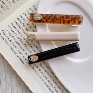 Retro Leopard Cellulose Acetate Rectangular Hair Clip For Women Fashion Leopard Print Spring Bangs Clip Hair Accessories