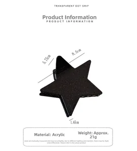 Detail view of pentagram star hair claw clip showing acrylic texture and 21g weight
