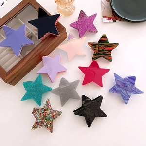 Star Shaped Hair Claw Clip Acrylic Glitter Large Shark Clip For Women Elegant Korean Style Hair Styling Accessories Gift