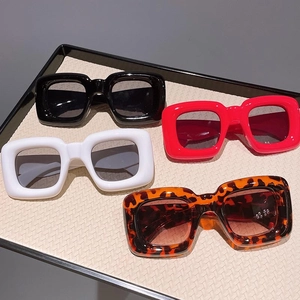 Retro oversized square sunglasses for kids in black white red and tortoise colors